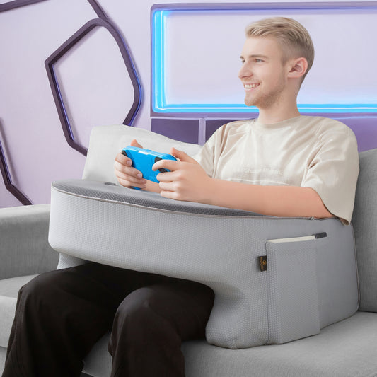 Lap Desk Pillow - Gaming Pillow, Reading Pillow, Laptop Desk for Bed, Couch Desk, Luxurious Lap Pillow Desk Supports Arms Shoulders Neck, Memory Foam.