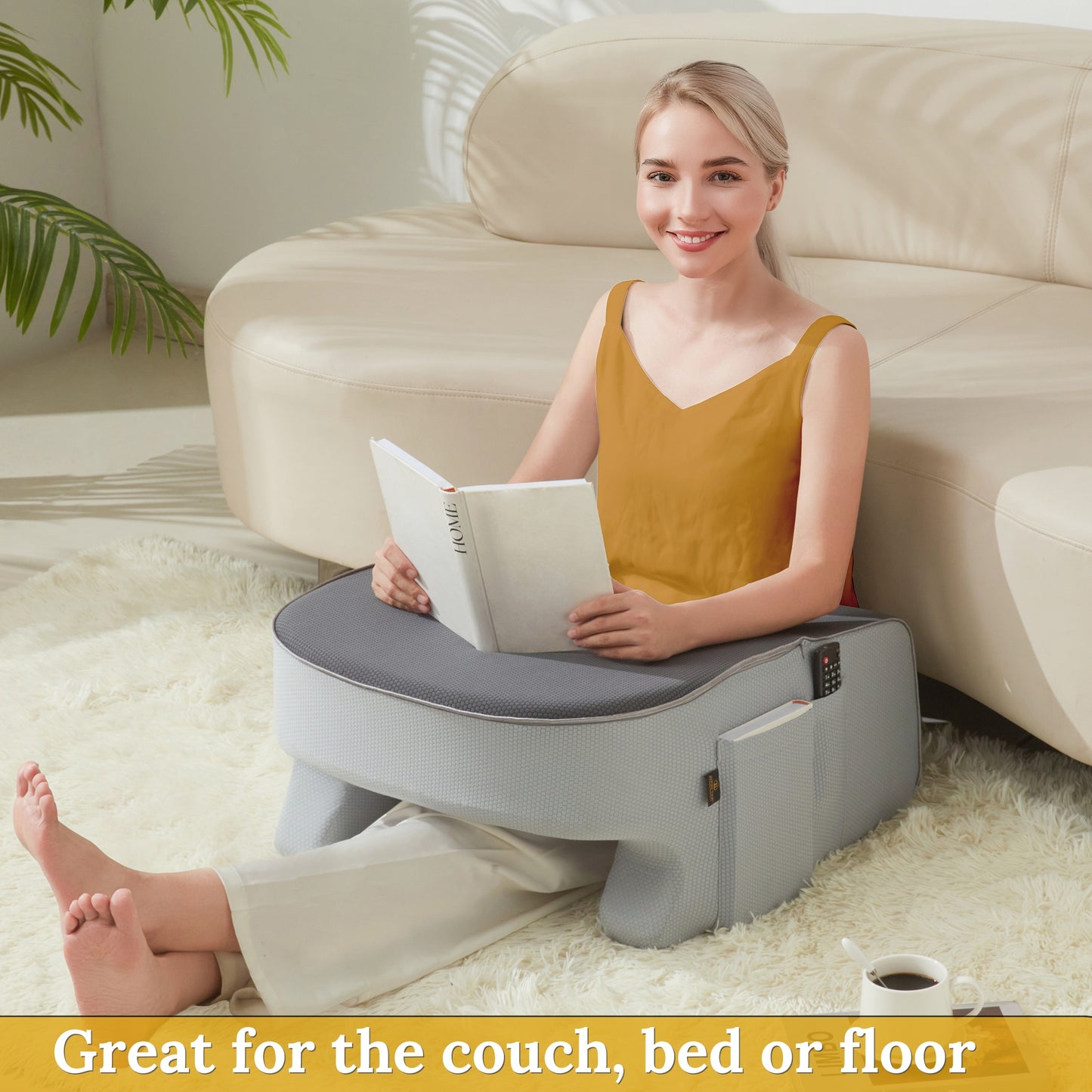 Lap Desk Pillow - Gaming Pillow, Reading Pillow, Laptop Desk for Bed, Couch Desk, Luxurious Lap Pillow Desk Supports Arms Shoulders Neck, Memory Foam.