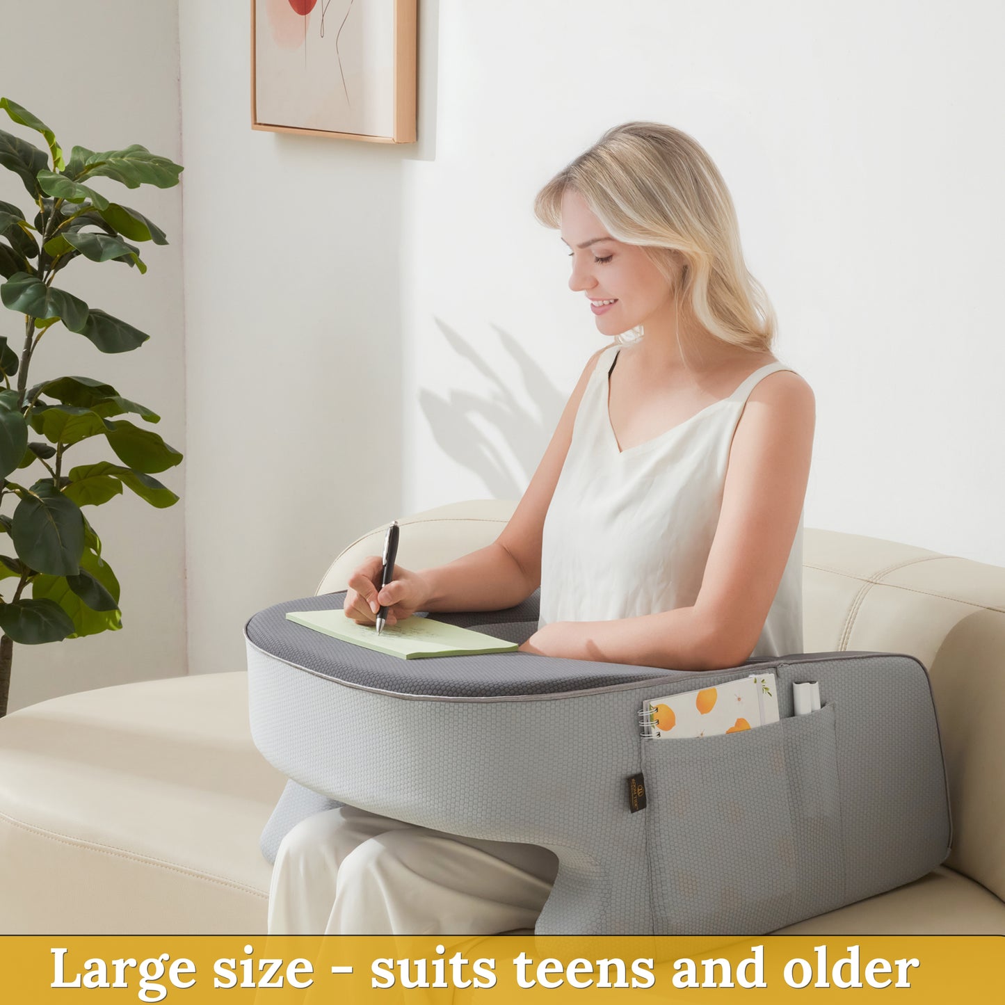 Lap Desk Pillow - Gaming Pillow, Reading Pillow, Laptop Desk for Bed, Couch Desk, Luxurious Lap Pillow Desk Supports Arms Shoulders Neck, Memory Foam.