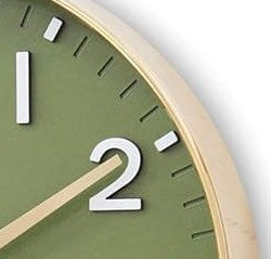 Room Tide Silent Wall Clock, Quartz Movement, Easy to Read for Kitchen, Living Room, Home Office, School - Olive Green 30cm